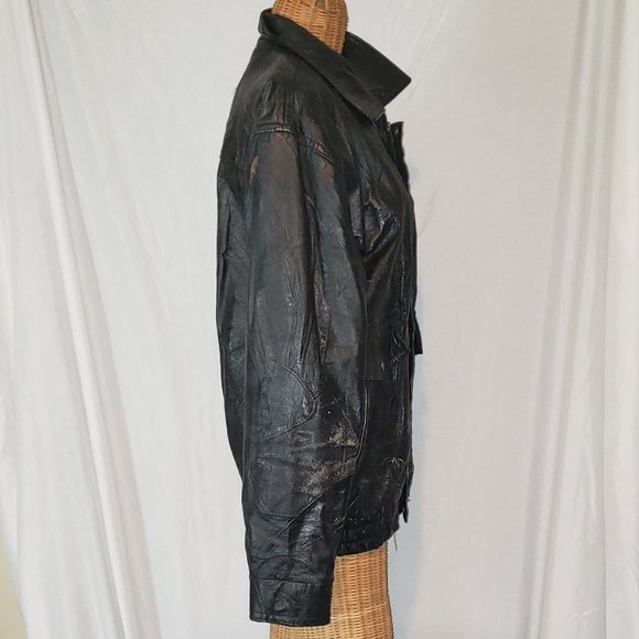 Men's Vintage LEATHER AND SOUL Bomber Patchwork Leather Jacket - M - Picture 5 of 7